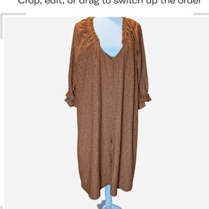 Pre-owned Bobeau Rust Long Sleeve Dress